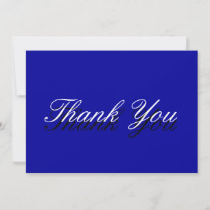 Carte de voeux bleu Merci blanc
