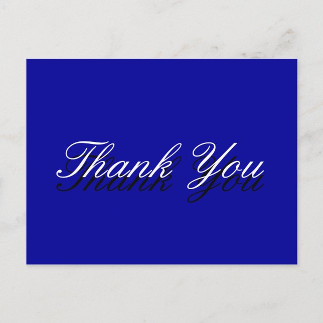Carte de voeux bleu Merci blanc (Devant)