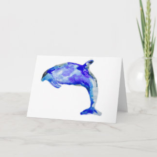 Carte de voeux bleue de dauphin
