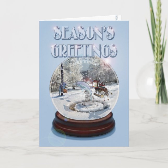 Carte de voeux bleue de Noël (Devant)