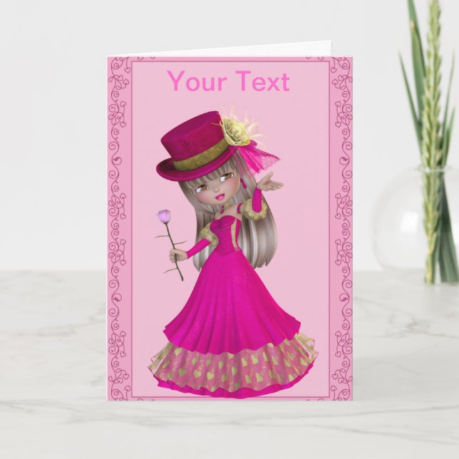 Carte de voeux Blond Princess (Devant)