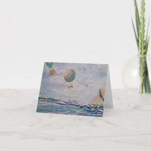 Carte de voeux Blu Hot Air Balloon