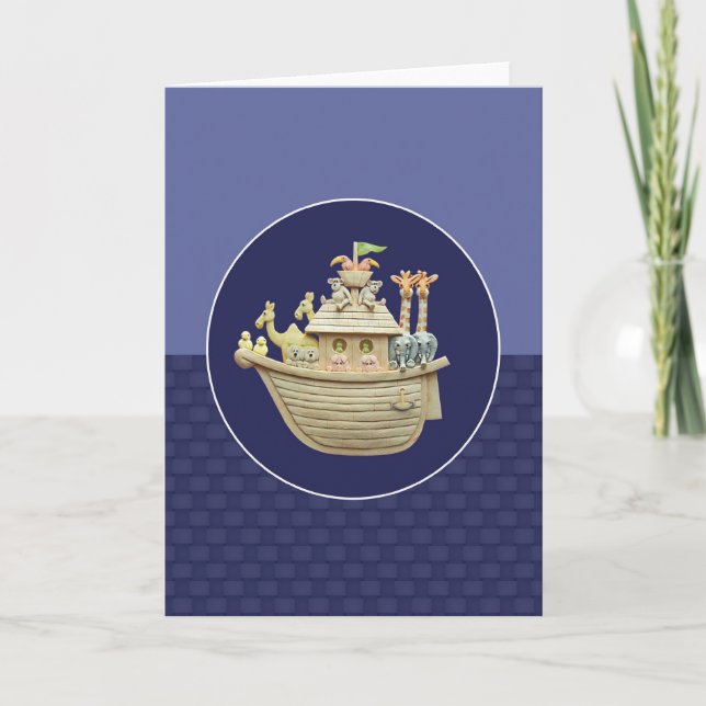 Carte de voeux Blue Noah's Ark (Devant)