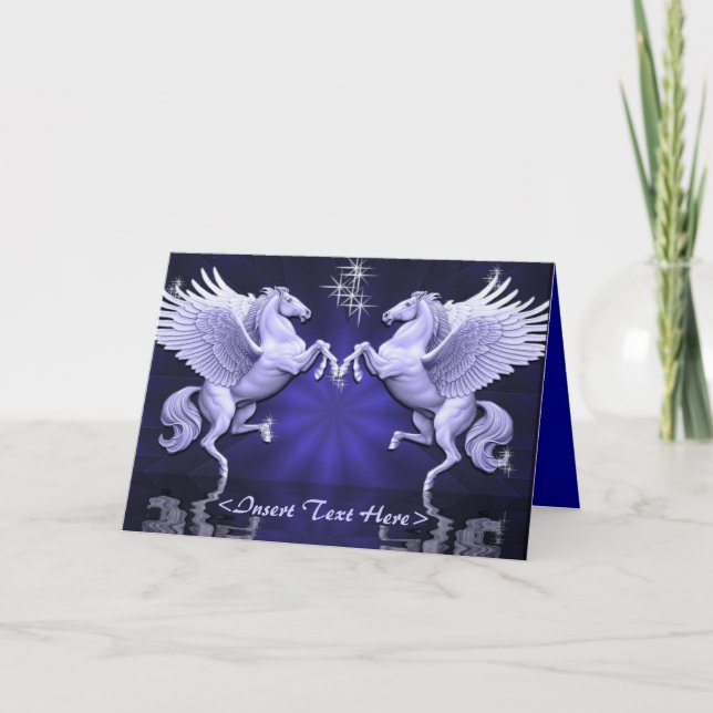 Carte de voeux Blue Pegasus Réflexions (Devant)