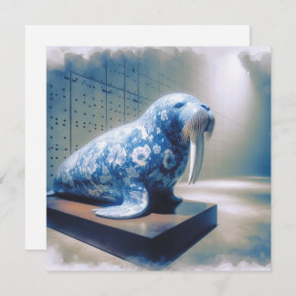 Carte de voeux Blue Porcelain Walrus