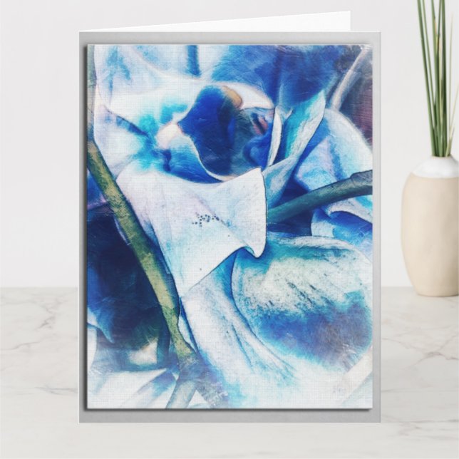Carte de voeux Bluetiful Blue Orchid vierge art (Devant)