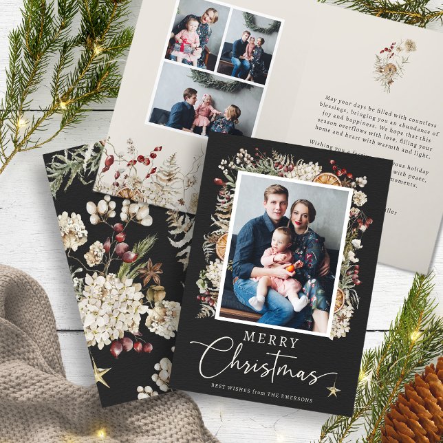 Carte de voeux Boho Botanical Christmas (Boho Botanical Christmas Greeting Card
)
