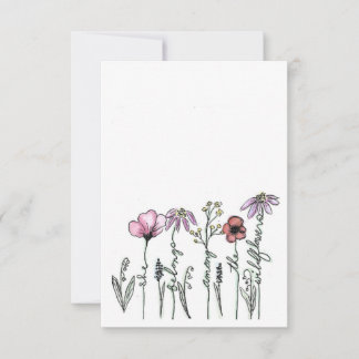 Carte de voeux Boho fleur sauvage