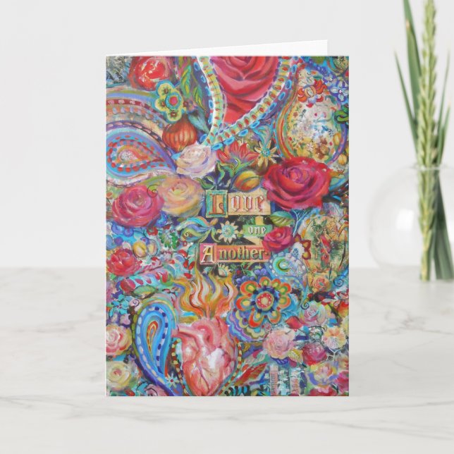 Carte de voeux Boho Paisley Love (Devant)
