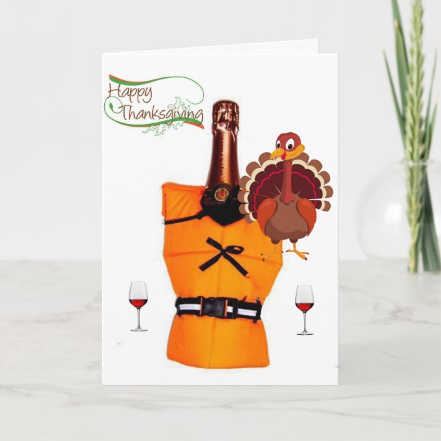 Carte de voeux bon thanksgiving jour, Vin (Devant)