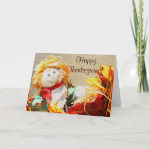 Carte de voeux bon thanksgiving Little Scarecrow