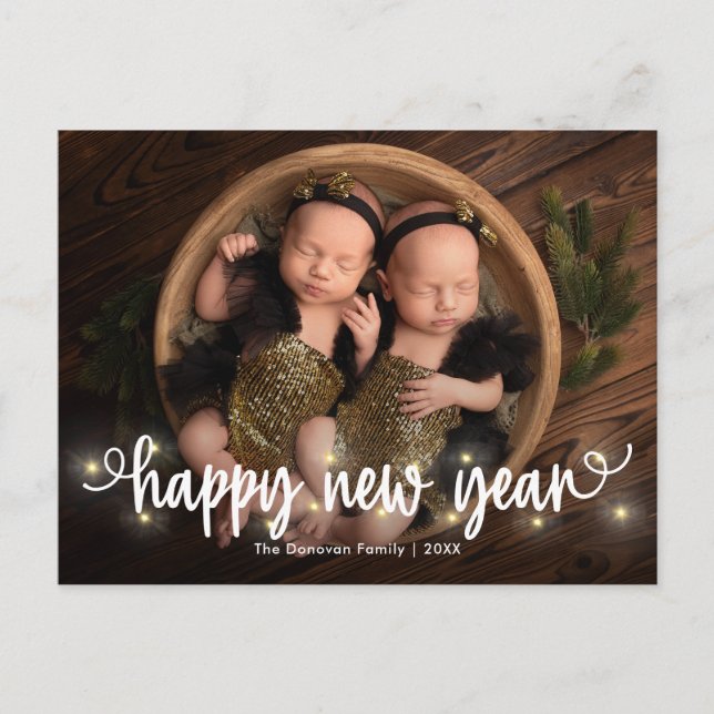 Carte de vœux Bonne Année joyeuse photo (Devant)