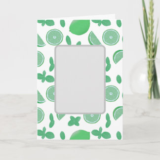 Carte de voeux botanique à la chaux et à la menthe