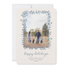 Carte de vœux botanique Blue Bow Happy Holidays 5