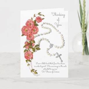 Carte de vœux Bouquet de chapelet à votre pensée