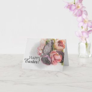 Carte de vœux bouquet de fleurs aquarelle