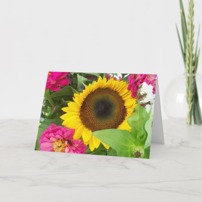 Carte de voeux : Bouquet de tournesol_ (Devant)