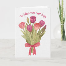 Carte de vœux Bouquet de Tulipes Printanières Joye