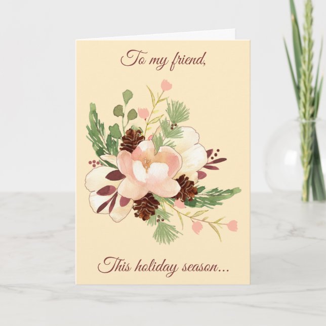Carte de voeux Bouquet Flower and Pine Cone (Devant)
