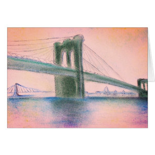 Carte de vœux Brooklyn Bridge Sunset Serenity NYC