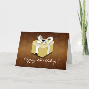 Carte de voeux Brown, Gold et White pour anniversa