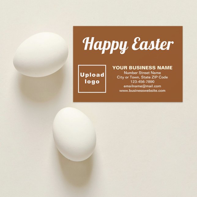 Carte de voeux Brown Pâques Business Flat (Brown Easter business flat greeting card)