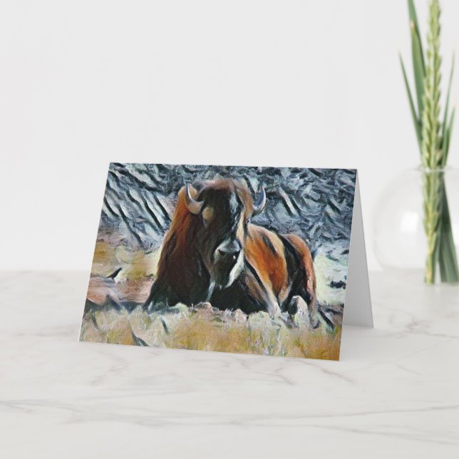 Carte de voeux Buffalo vierge à l'intérieur (Devant)