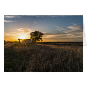 Carte de vœux Cabane abandonnée Colorado Coucher d