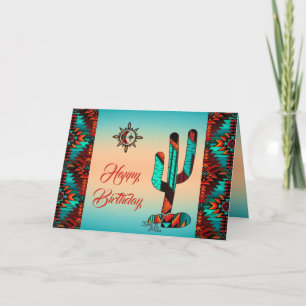 Carte de vœux Cactus et Soleil du Sud-Ouest