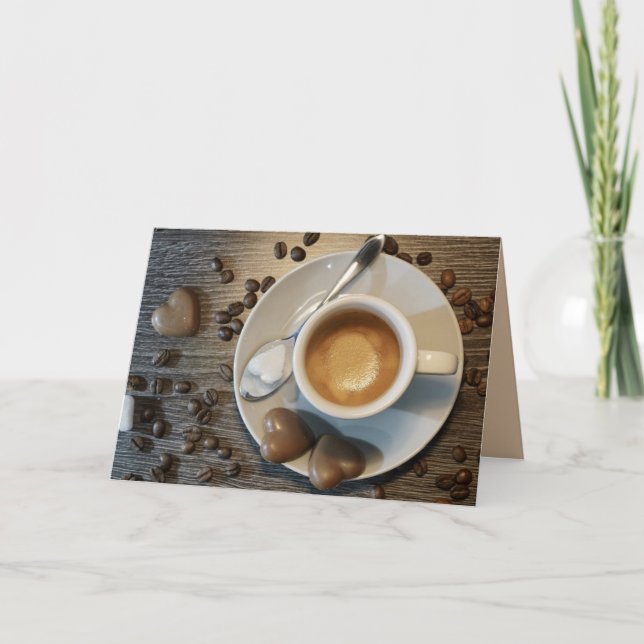 carte de vœux café et chocolat (Devant)