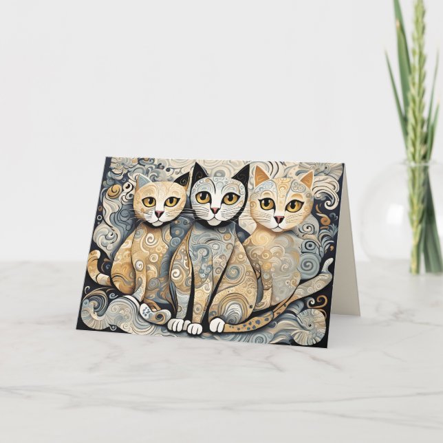 carte de voeux calmant chats (Devant)