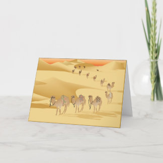 Carte de voeux Camels dans le désert