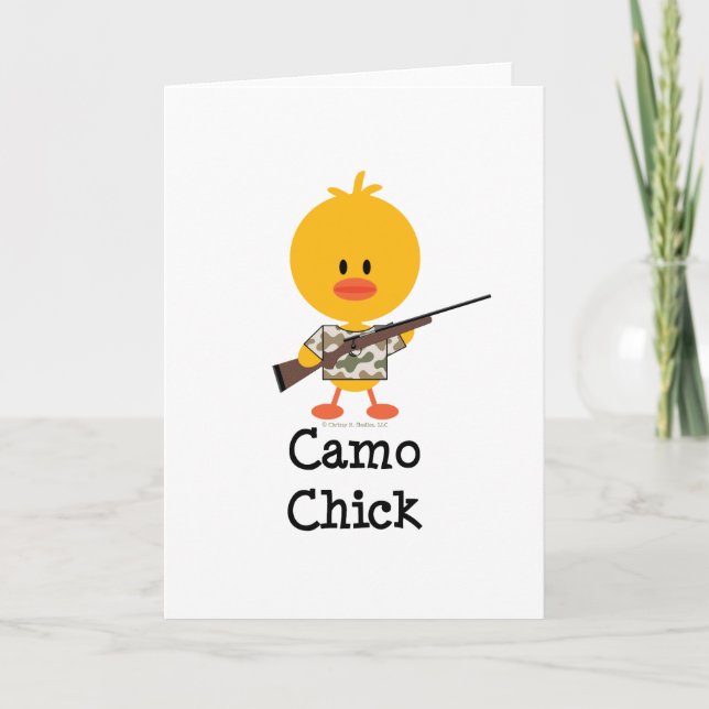 Carte de voeux Camo Chick Rifle (Devant)