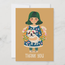 Carte de voeux Carlin personnalisée | Boho Floral