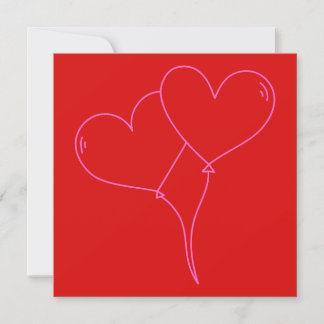 Carte de vœux carrée de designer LOVE 2 Cœurs Sain