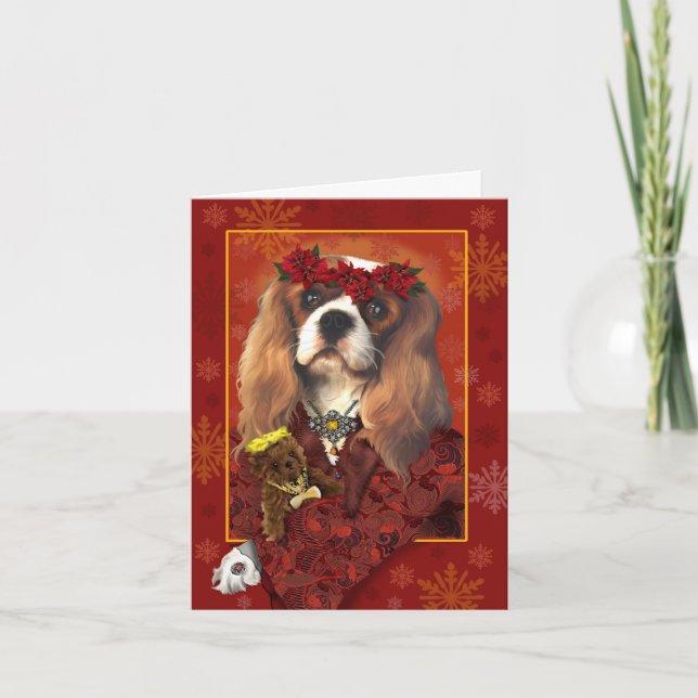 Carte de voeux, Carte de Noël, Cavalier Spaniel Ho (Devant)