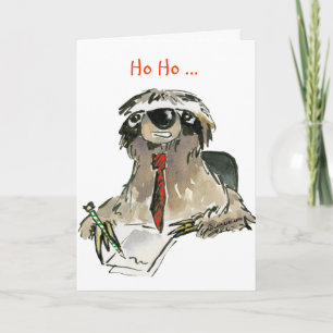 Carte de voeux Cartoon Sloth Holiday