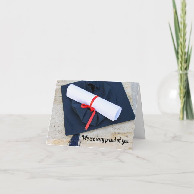 Carte De Voeux casquette Et Diplôme (Devant)