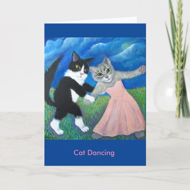 Carte de voeux Cat Dancing (Devant)