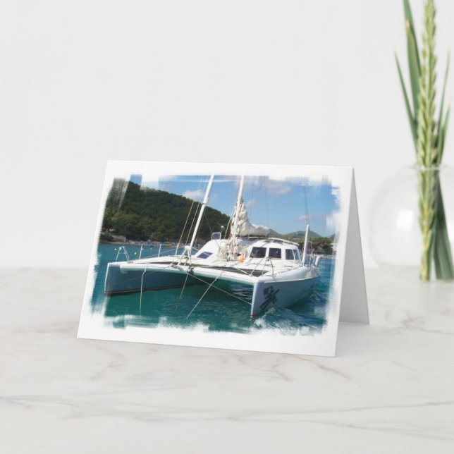 Carte de voeux Catamaran (Devant)