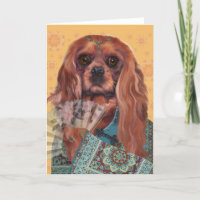 Carte de vœux | Cavalier Spaniel | Ruby Cavalier