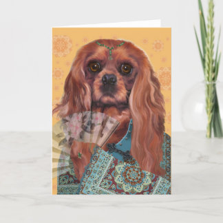 Carte de vœux | Cavalier Spaniel | Ruby Cavalier