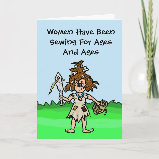 Carte de voeux Cave Woman Seamstress Customisez-La (Devant)