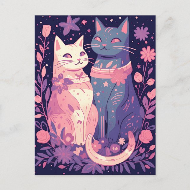 Carte de voeux Céleste Cats (Devant)