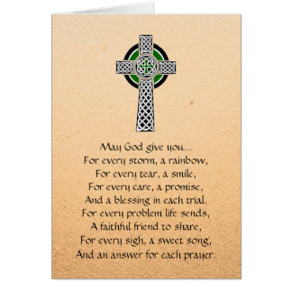 Carte de voeux Celtic Cross Prière irlandaise