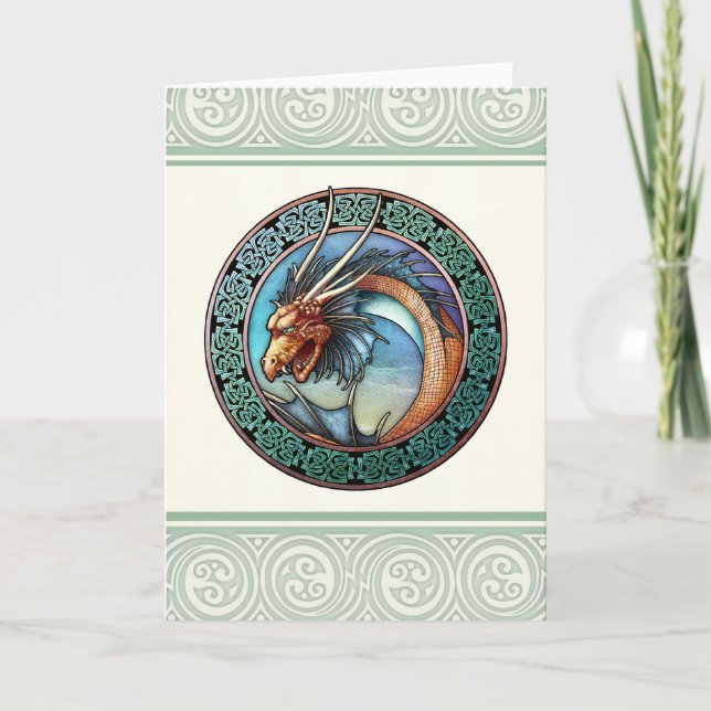 Carte de voeux celtique de conception de dragon (Devant)