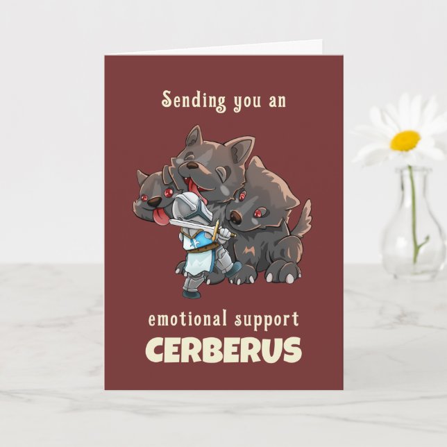 Carte de voeux Cerberus du support émotionnel (Petite plante)