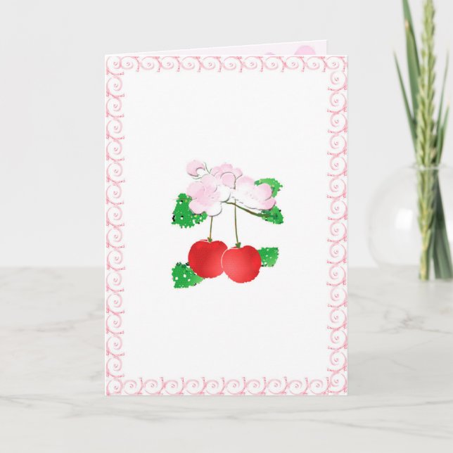 Carte de voeux cerise (Devant)