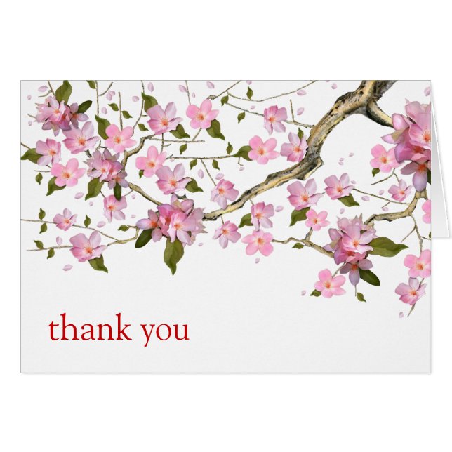 Carte de voeux Cerry Blossom Jolie Merci (Devant horizontal)