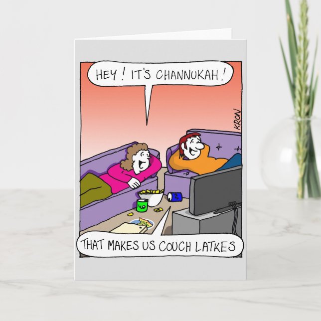 Carte de voeux Channukah - Lattes de canapé (Devant)